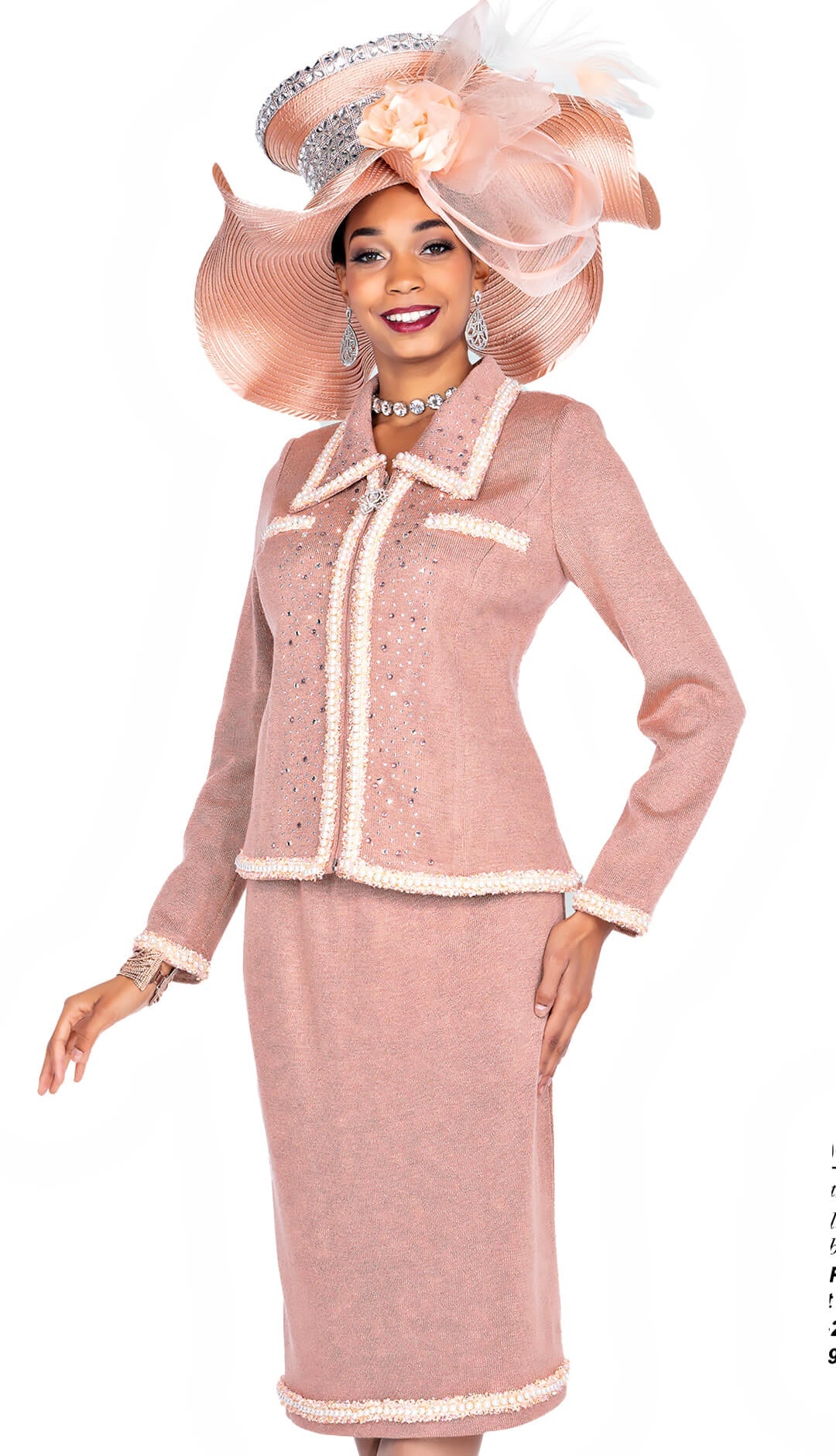 Elite Champagne Church Suit 5965C-Peach - Church Suits For Less