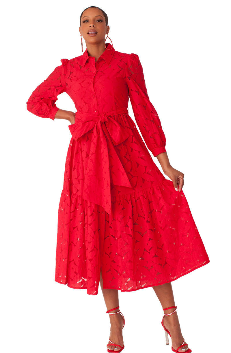 For Her Dress 82317-Red - Church Suits For Less