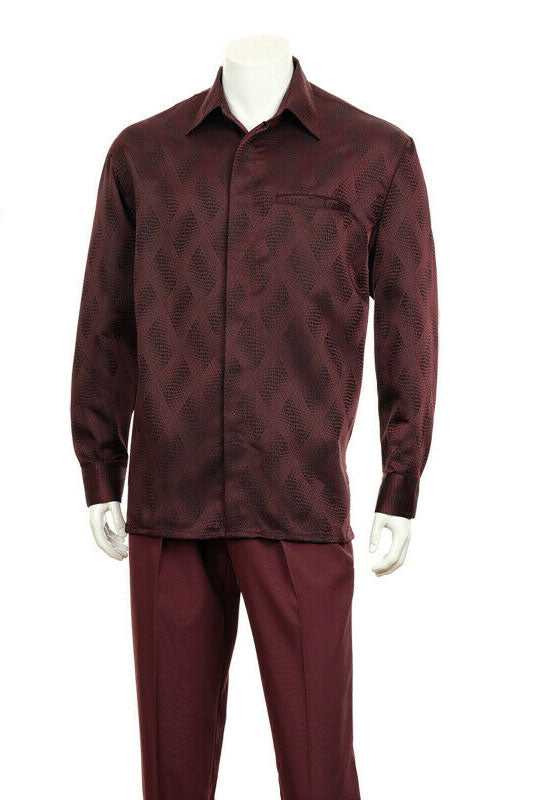 Fortino Landi Walking Set M2766C-Burgundy - Church Suits For Less