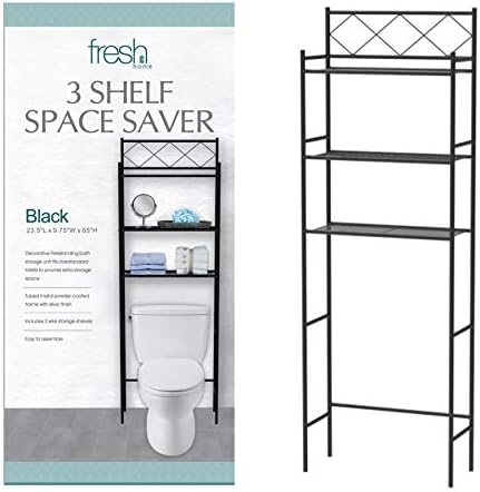 Fresh Home Bathroom Space Save Shelf Black - Church Suits For Less