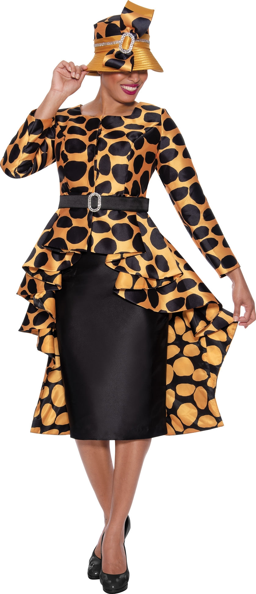 Black and gold womens clearance church suits