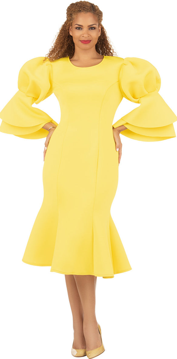 Giovanna Dress DP2402-Yellow - Church Suits For Less