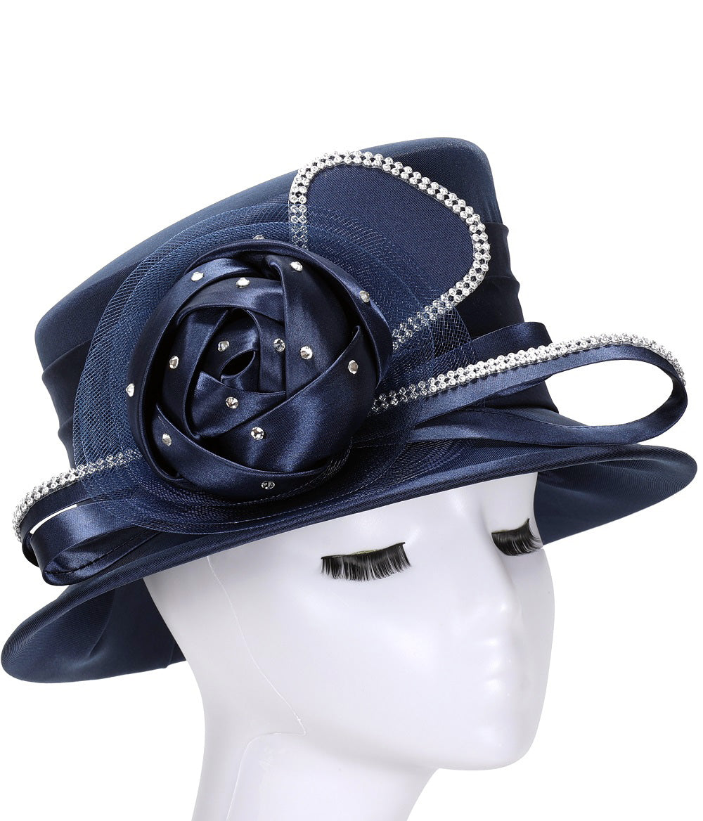 Giovanna Church Hat HG1060E-Navy - Church Suits For Less