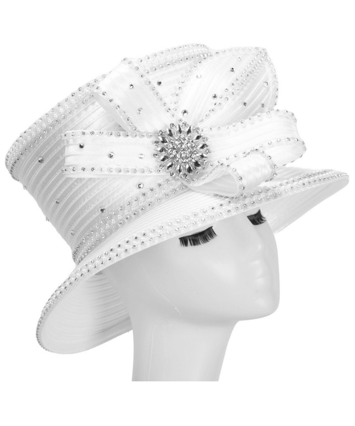 Giovanna Church Hat HR1076-White - Church Suits For Less