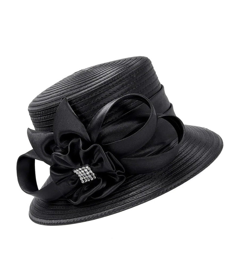 Giovanna Church Hat HR944-Black - Church Suits For Less