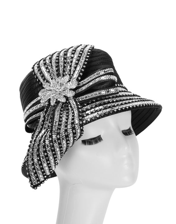 Giovanna Church Hat HR22114-Black - Church Suits For Less