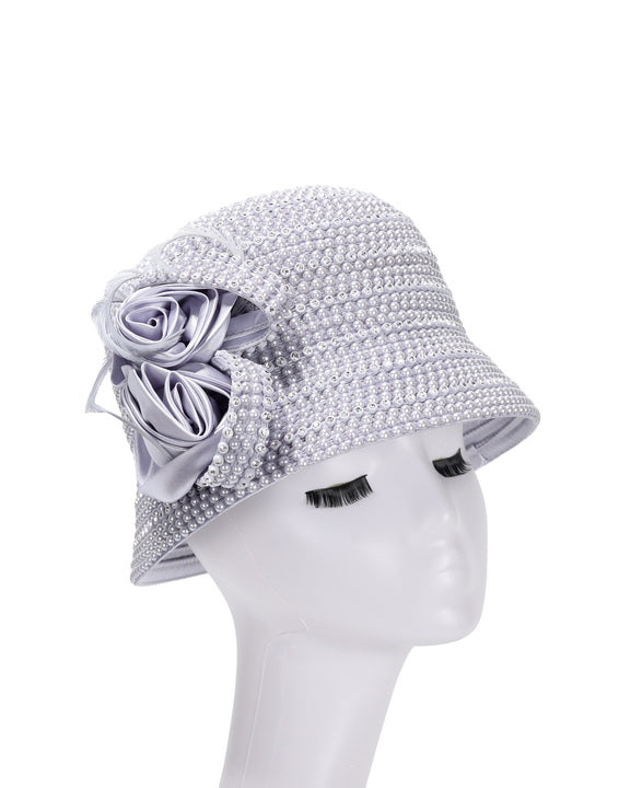 Giovanna Church Hat HR22115-Silver - Church Suits For Less