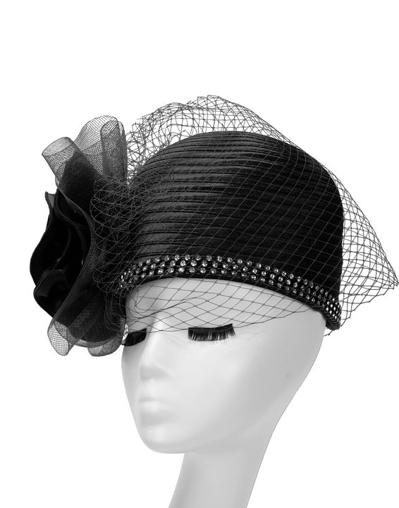 Giovanna Church Hat HR22116-Black - Church Suits For Less