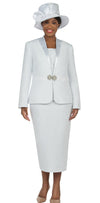 Giovanna Church Suit G1164C-White - Church Suits For Less