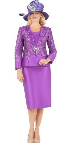 Giovanna Church Suit G1194-Purple - Church Suits For Less