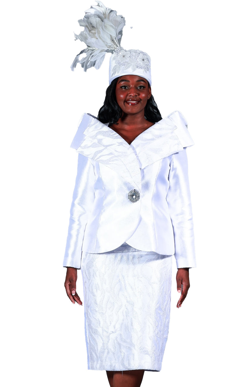 Giovanna Church Suit G1211-White - Church Suits For Less