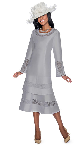 Giovanna Dress D1343C-Silver | Church suits for less