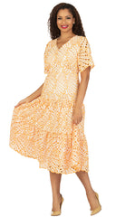 Giovanna Dress D1619-Peach - Church Suits For Less
