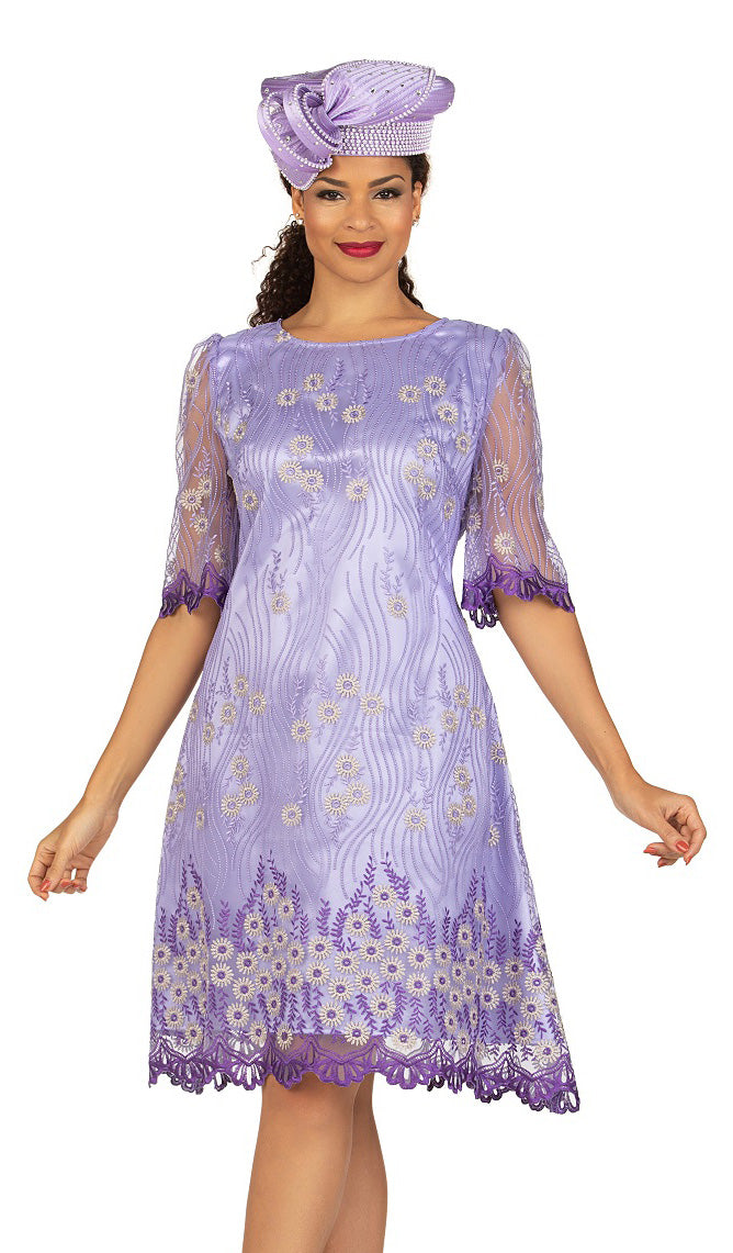 Giovanna Church Dress D1570C-Violet - Church Suits For Less