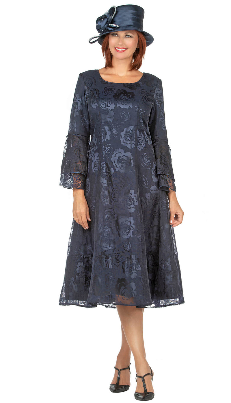 Giovanna Church Dress D1584C-Navy - Church Suits For Less