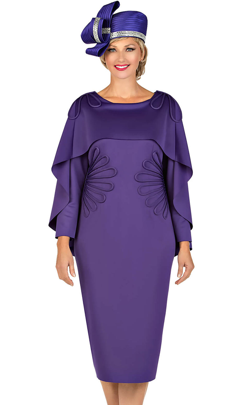 Giovanna Dress D1590C-Purple - Church Suits For Less