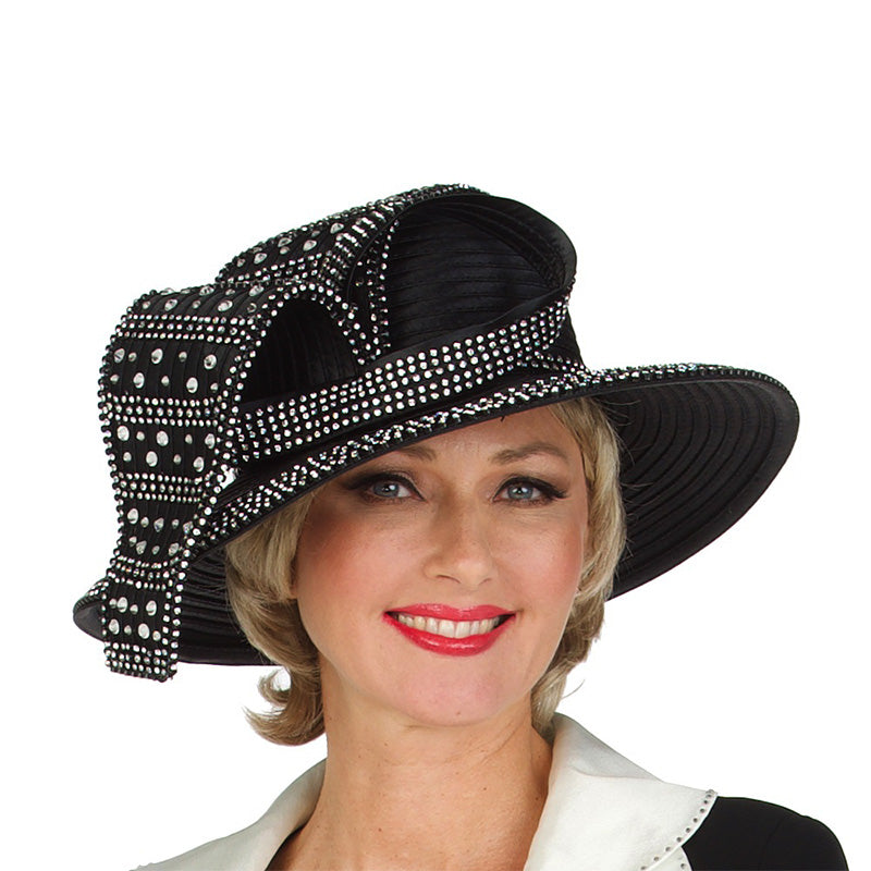 Giovanna Church Hat HR22130-Black - Church Suits For Less