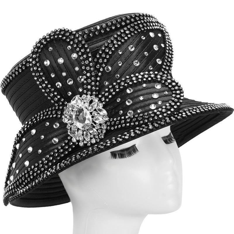 Giovanna Church Hat HR22132-Black - Church Suits For Less