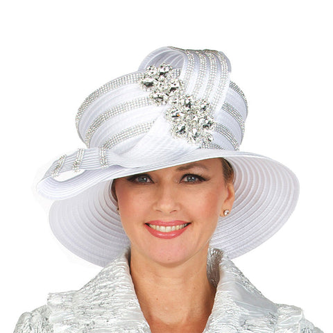 Giovanna Church Hat HR22133-White - Church Suits For Less