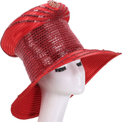 Giovanna Church Hat HR22134-Red - Church Suits For Less
