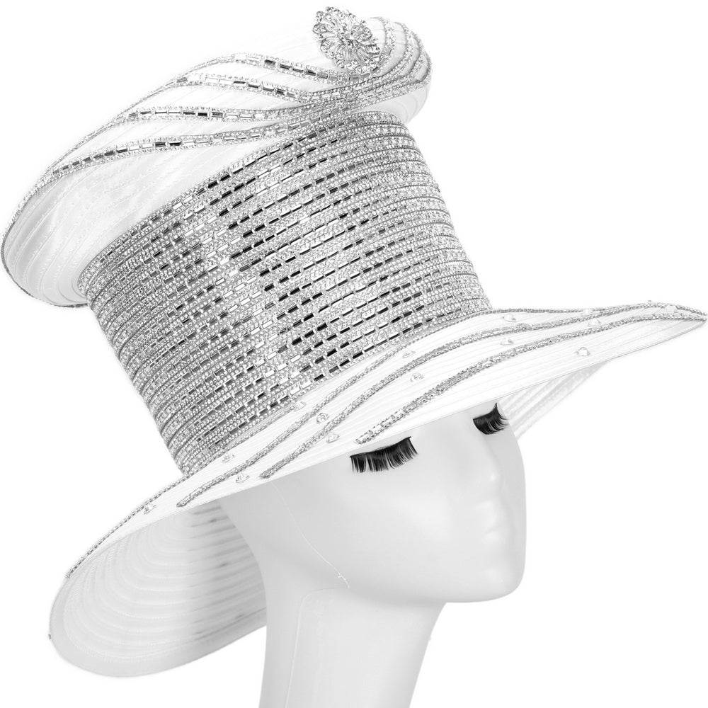 Giovanna Church Hat HR22134-White - Church Suits For Less