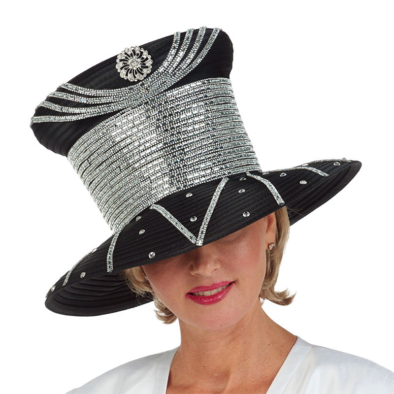 Giovanna Church Hat HR22134-Black - Church Suits For Less