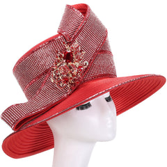 Giovanna Church Hat HR22140-Red - Church Suits For Less