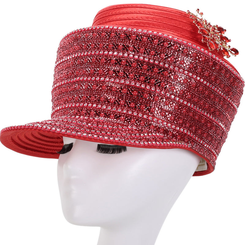 Giovanna Church Hat HR22142-Red - Church Suits For Less