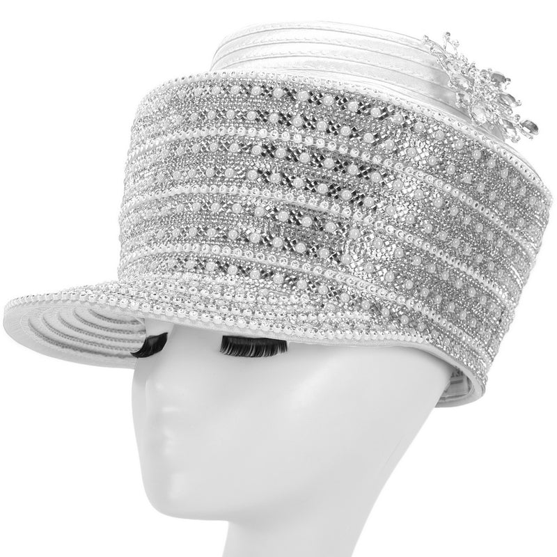 Giovanna Church Hat HR22142-White - Church Suits For Less