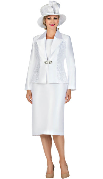 Giovanna Church Suit G1169-White | Church suits for less