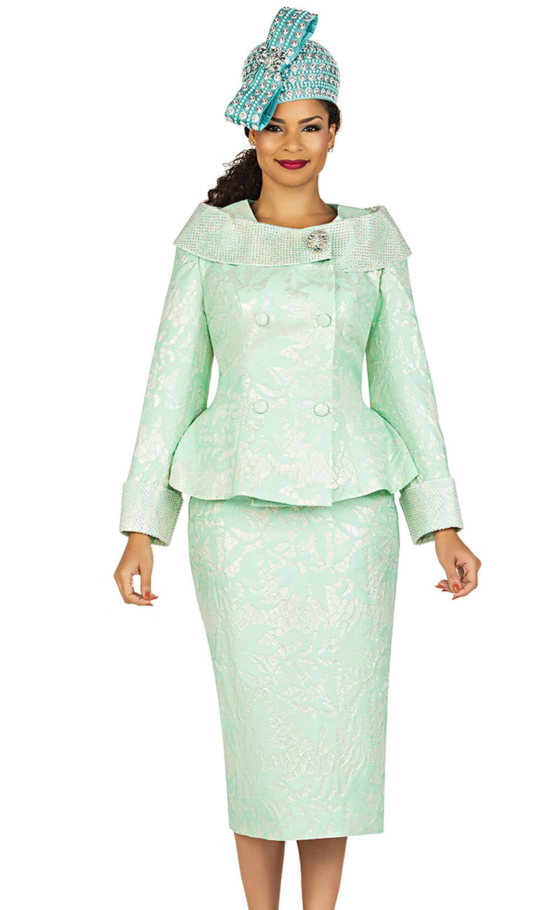 Giovanna Church Suit G1162C-Mint - Church Suits For Less