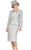 Giovanna Church Suit G1194-Silver - Church Suits For Less