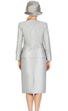 Giovanna Church Suit G1194-Silver - Church Suits For Less