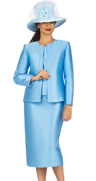 Giovanna Church Suit G1153C-Sky Blue | Church suits for less