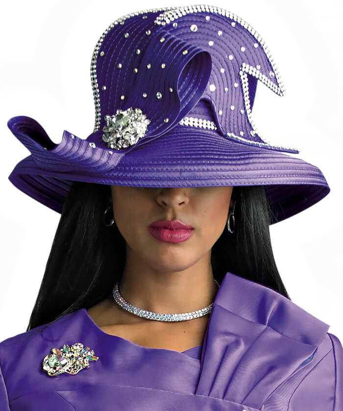 Lily and Taylor Hat H105 - Purple - Church Suits For Less