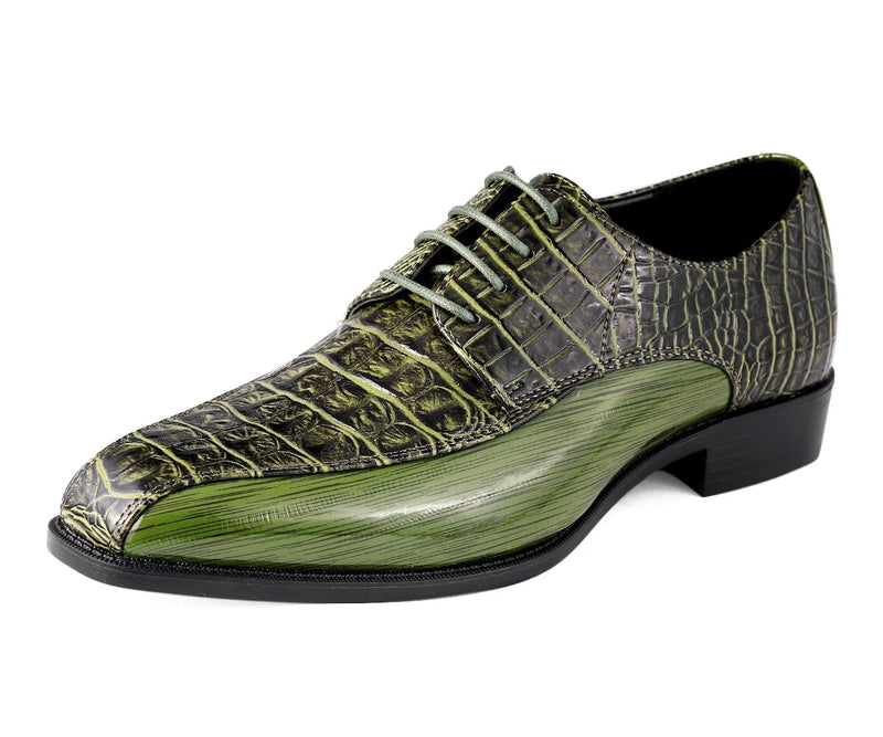 Men Dress Shoes-Harvey Olive - Church Suits For Less