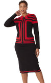 Kayla Knit Suit 5324-Red/Black - Church Suits For Less