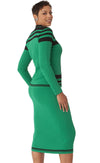 Kayla Knit Suit 5324-Emerald/Black - Church Suits For Less