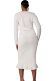 Kayla Knit Suit 5346-White - Church Suits For Less