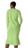 Kayla Knit Suit 5321-Lime/Silver - Church Suits For Less