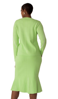 Kayla Knit Suit 5321-Lime/Silver - Church Suits For Less