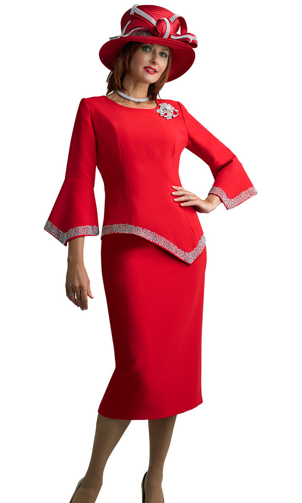 Lily And Taylor Suit 4471 Red Church suits for less