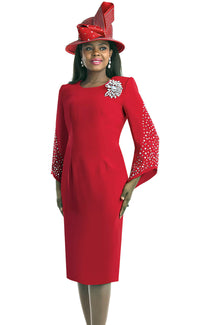 Lily And Taylor Dress 4385-Red - Church Suits For Less