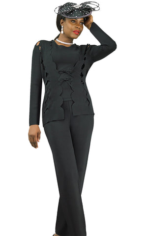 Lily And Taylor Pant Suit 818-Black - Church Suits For Less