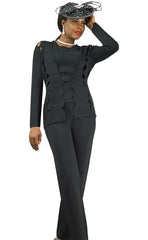 Lily And Taylor Pant Suit 818-Black