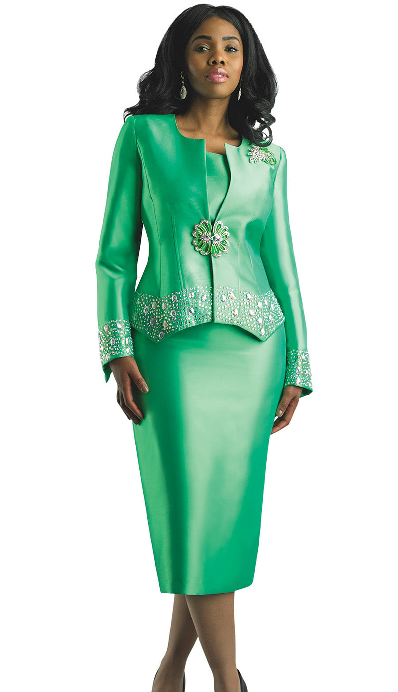 Lily And Taylor Suit 4498C-Paris Green - Church Suits For Less