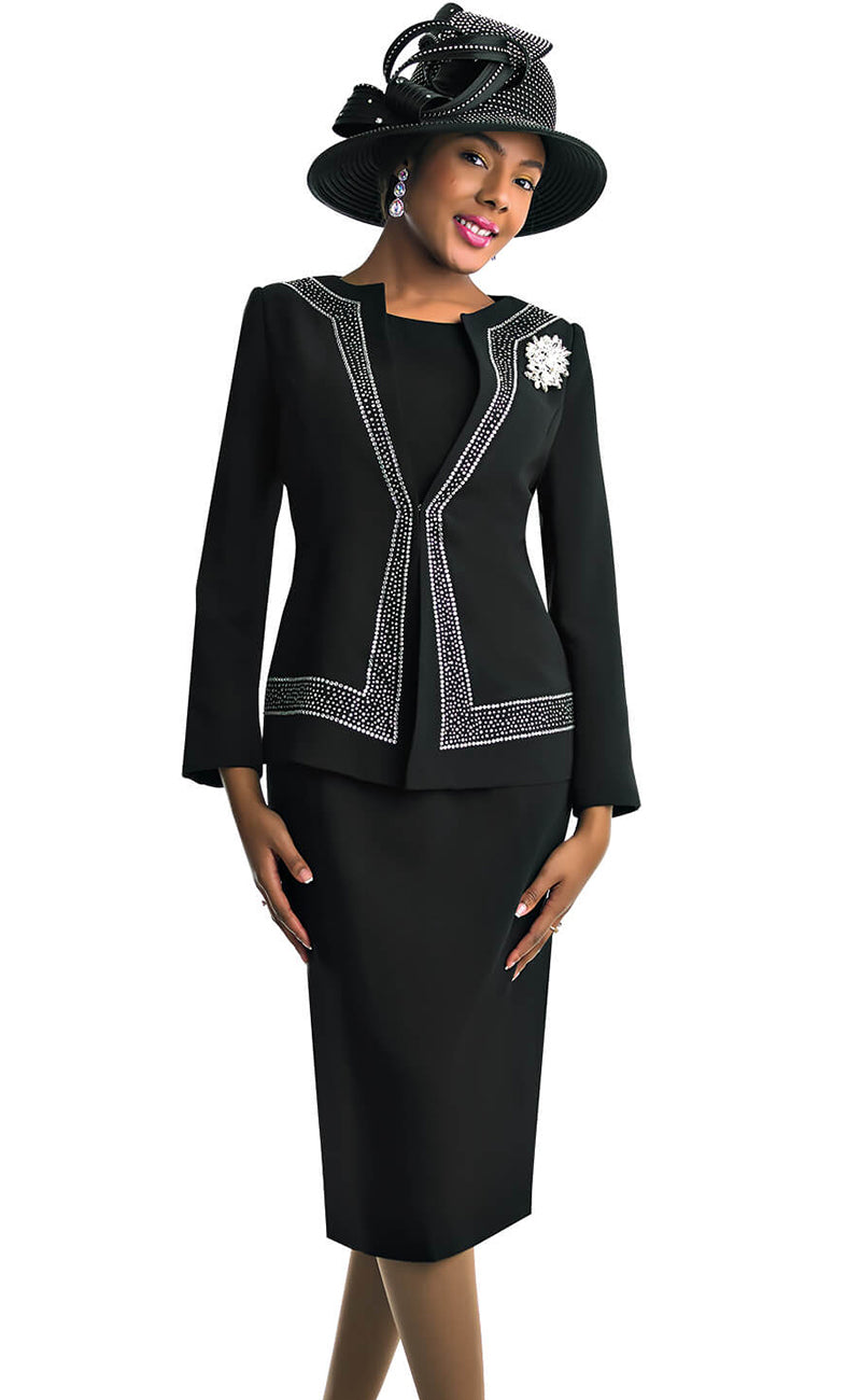 Lily And Taylor Suit 4687-Black - Church Suits For Less