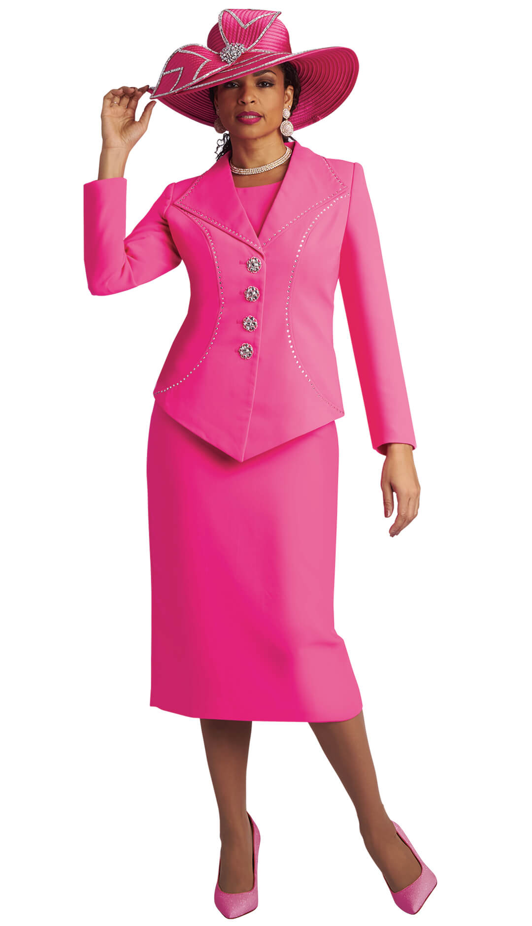 Lily And Taylor Suit 4724-Fuchsia | Church suits for less