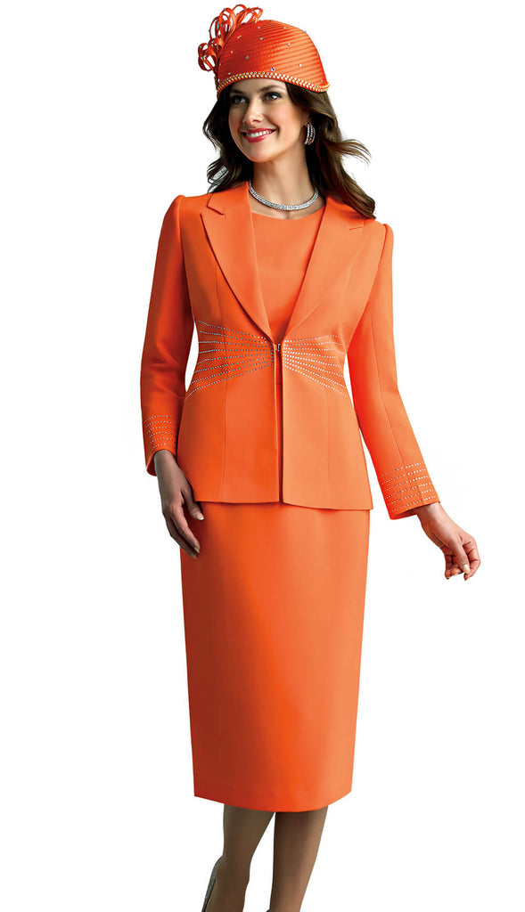 Lily And Taylor Suit 4744C-Orange - Church Suits For Less