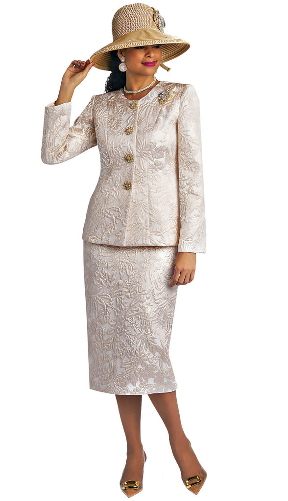 Lily And Taylor Suit 4805-Ivory/Gold | Church suits for less